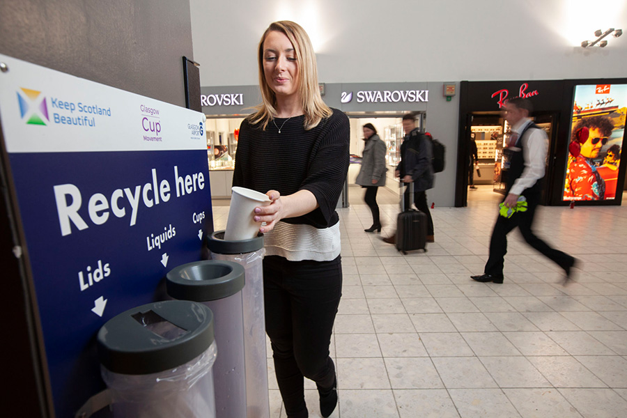 Glasgow Airport, Cup recycling takes off