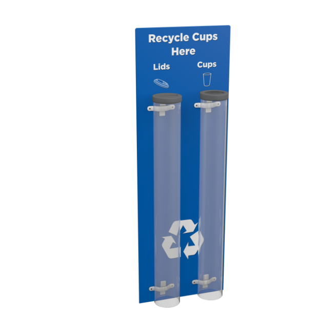 2 Tube Wall-Mounted Cup Recycling Station