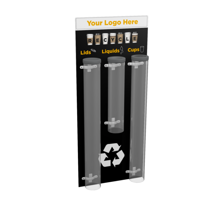 3 Tube Wall-Mounted Cup Recycling Station
