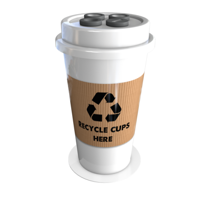 Giant Coffee Cup Recycling Station